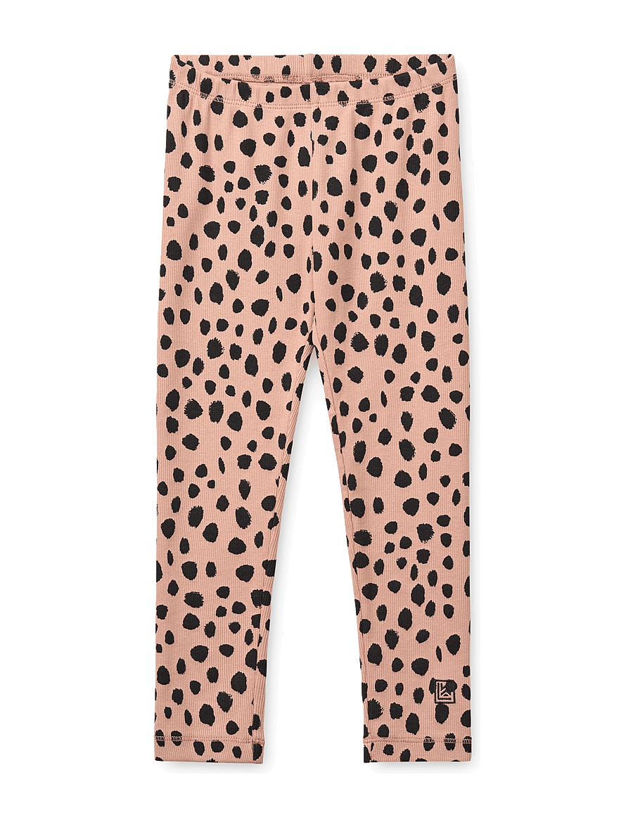 Liewood - Marien Printed Rib Leggings - retuusid - leo spot / pale tuscany - 1