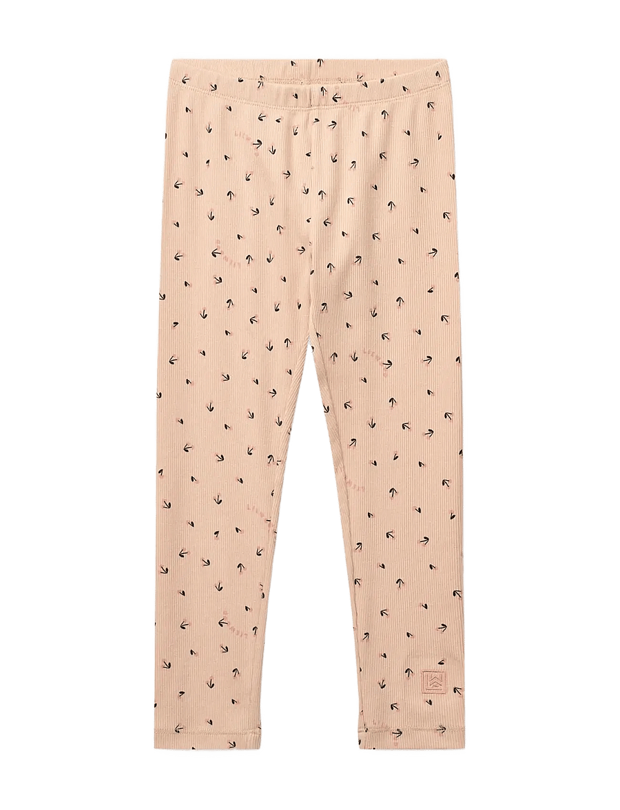 Liewood - Marien Printed Rib Leggings - leggings - mini cherry heart / rosey - 1