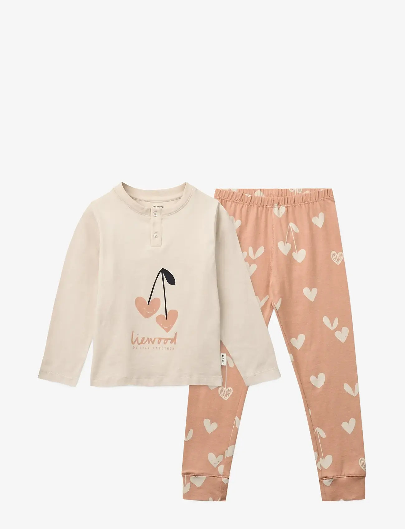 Liewood - Wilhelm Printed Pyjamas Set - setit - heart / sweetheart / pale tuscany / mix - 0
