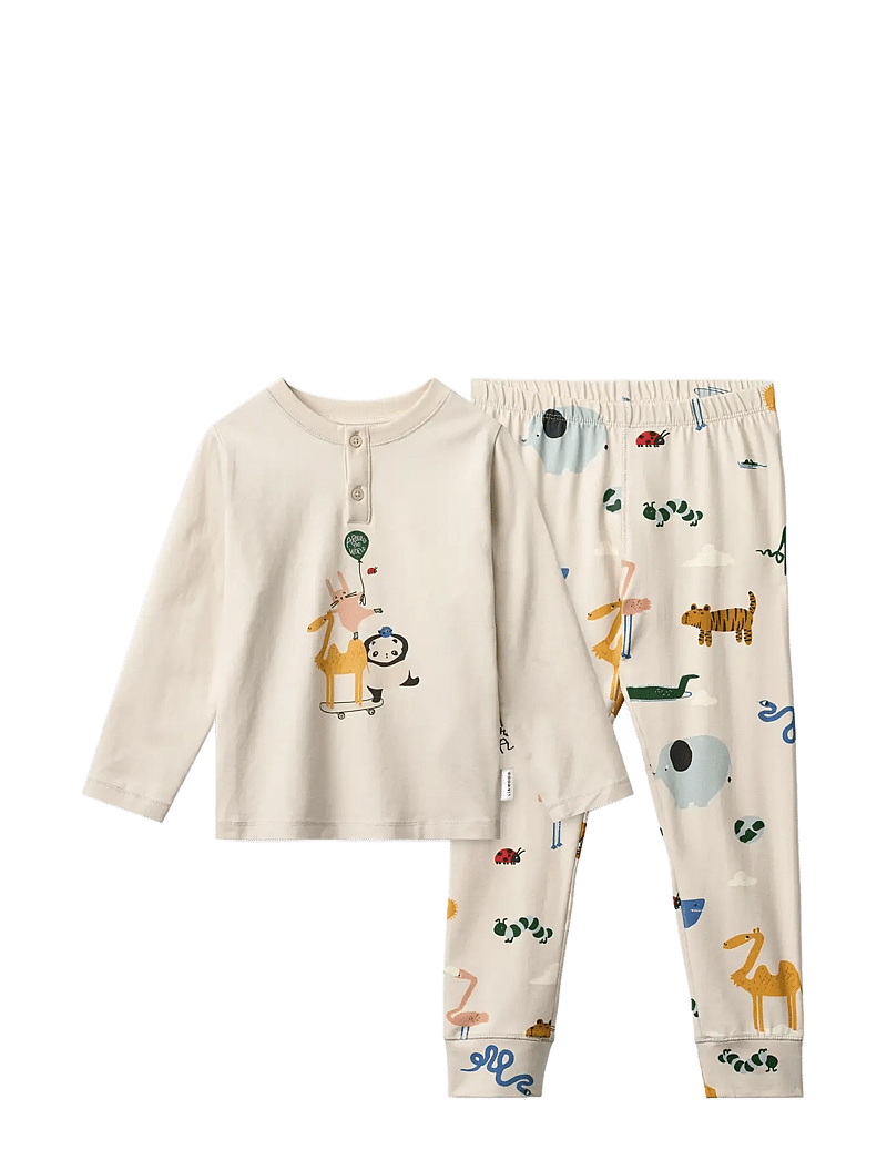 Liewood - Wilhelm Printed Pyjamas Set - pyjamasset - around the world / sandy - 0