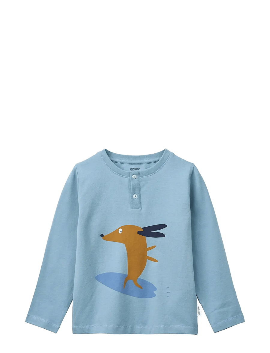 Liewood - Wilhelm Printed Pyjamas Set - pyjama-sets - dog / fun / beach blue / mix - 1
