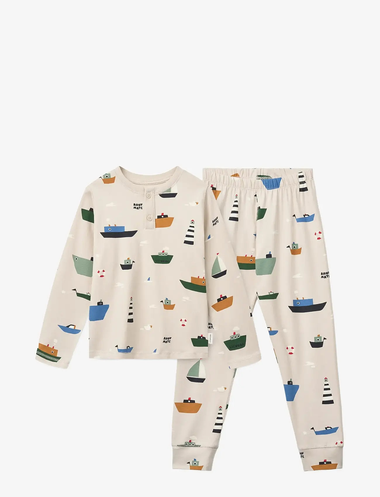 Liewood - Wilhelm Printed Pyjamas Set - pyjama-sets - sailing / sandy - 0