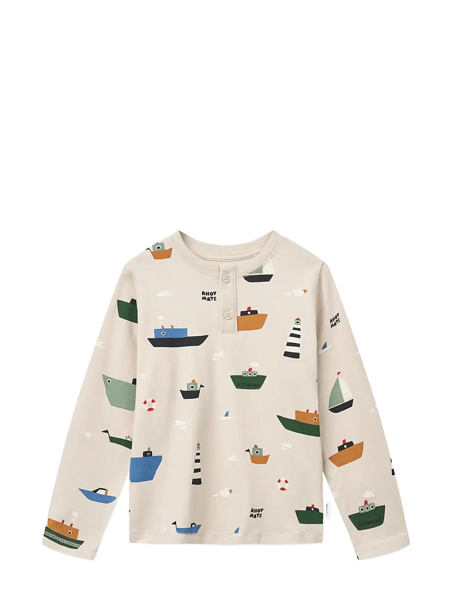 Liewood - Wilhelm Printed Pyjamas Set - pyjama-sets - sailing / sandy - 1