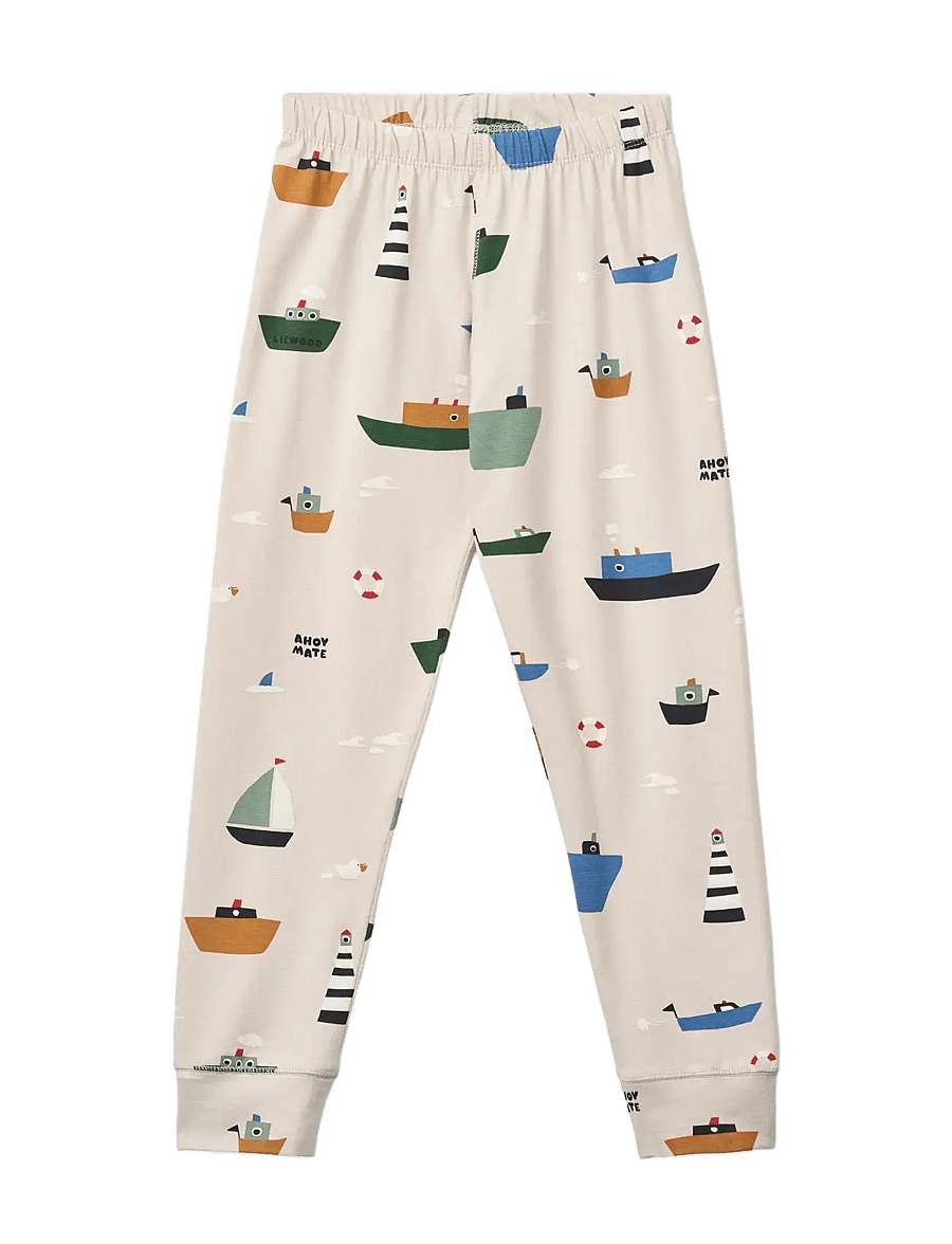 Liewood - Wilhelm Printed Pyjamas Set - pyjama-sets - sailing / sandy - 2