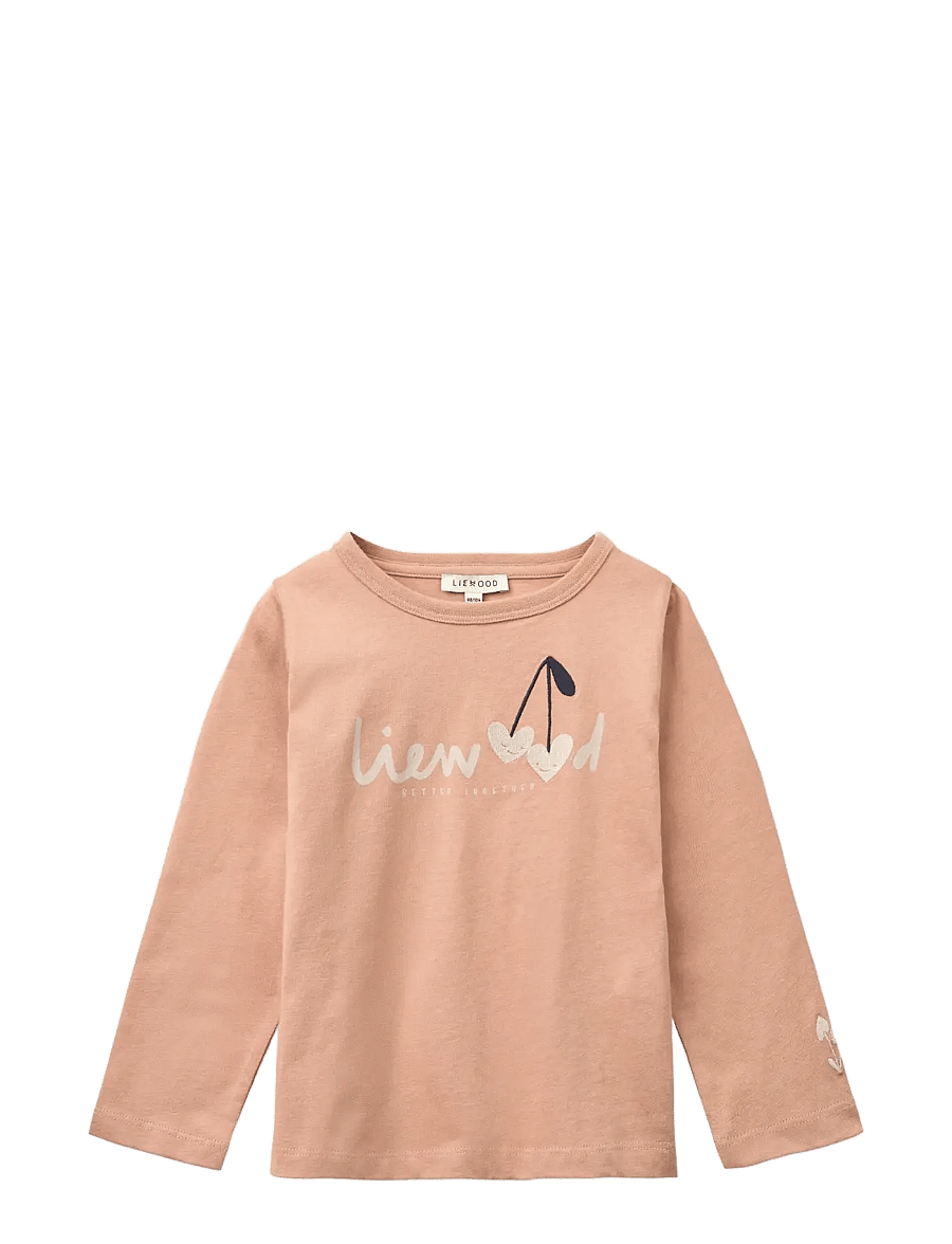 Liewood - Apia Placement Longsleeve T-shirt - langærmede - sweethearts / pale tuscany - 1