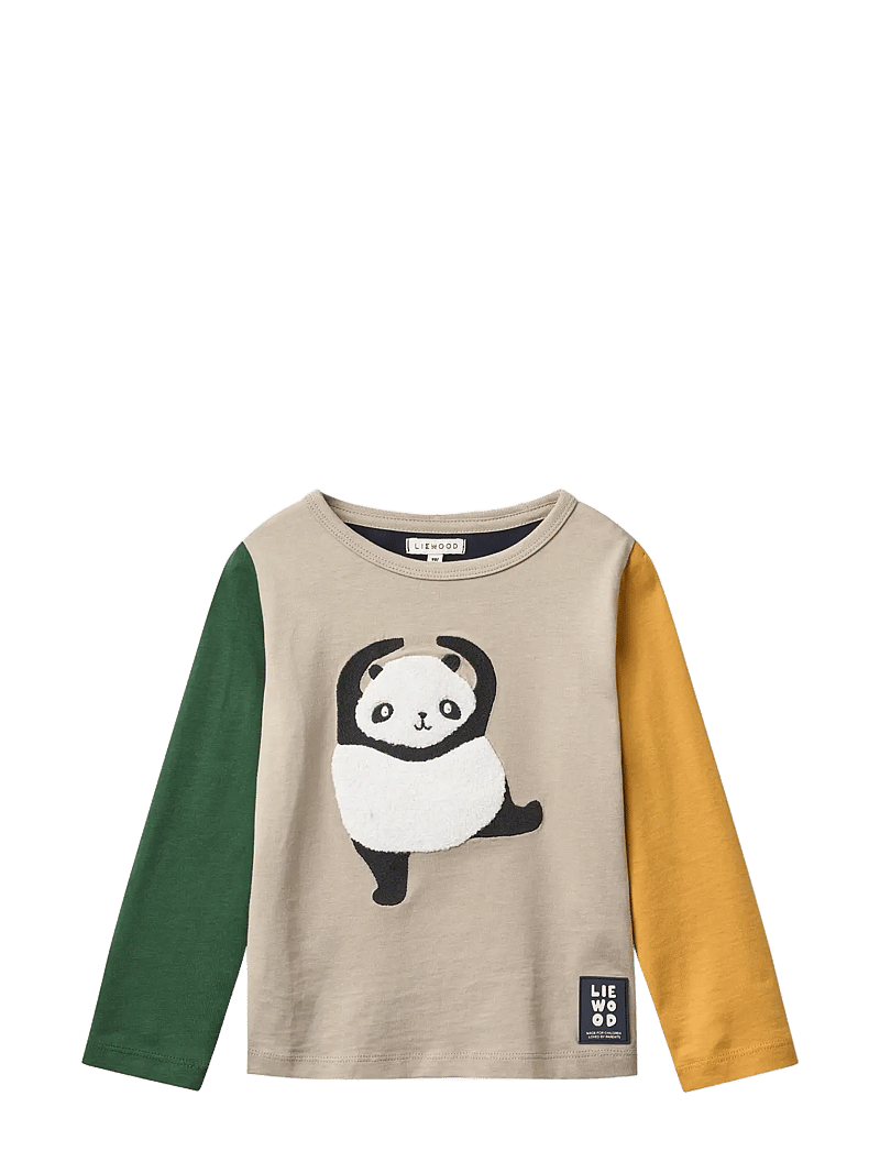 Liewood - Apia Placement Longsleeve T-shirt - langärmelige - panda / mist / classic navy multi mix - 0