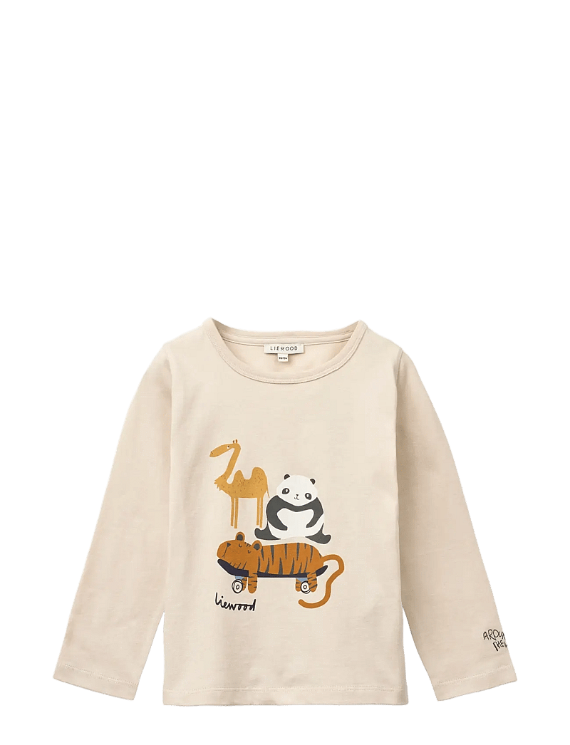 Liewood - Apia Placement Longsleeve T-shirt - langærmede - friends / sandy - 0