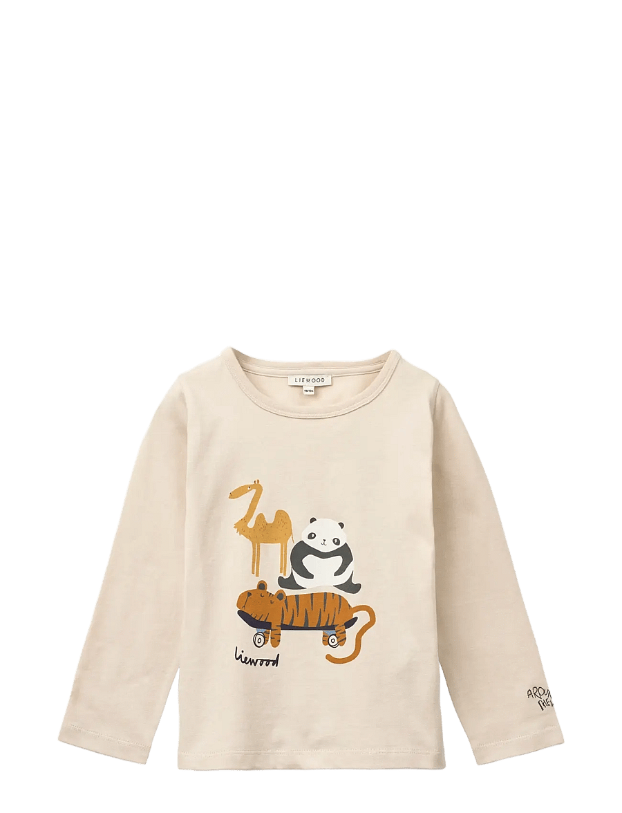 Liewood - Apia Placement Longsleeve T-shirt - pikkade varrukatega - friends / sandy - 0