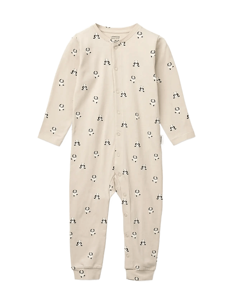 Liewood - Birk Printed Pyjamas Jumpsuit - natdragter - mini panda / sandy - 1