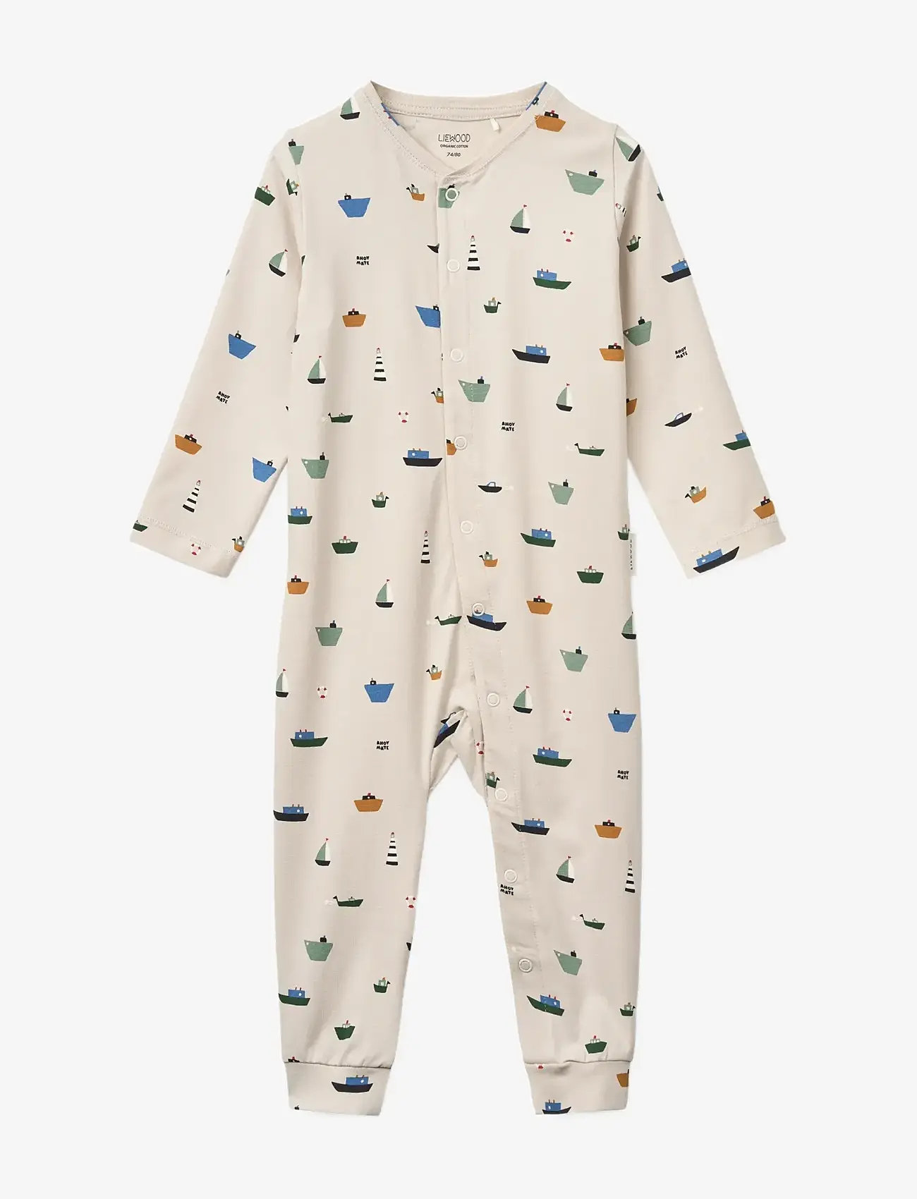 Liewood - Birk Printed Pyjamas Jumpsuit - schlafoveralls - mini sailing / sandy - 0
