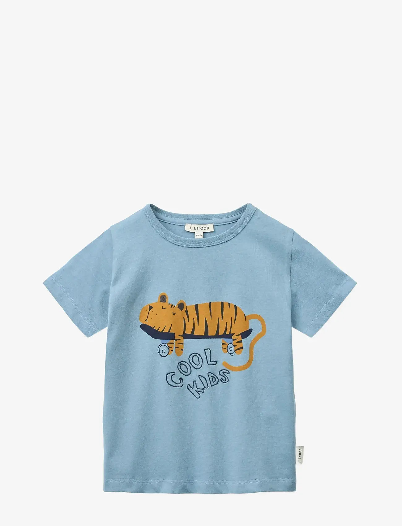 Liewood - Apia Placement Shortsleeve T-shirt - lühikeste varrukatega t-särgid - tiger / beach blue - 1