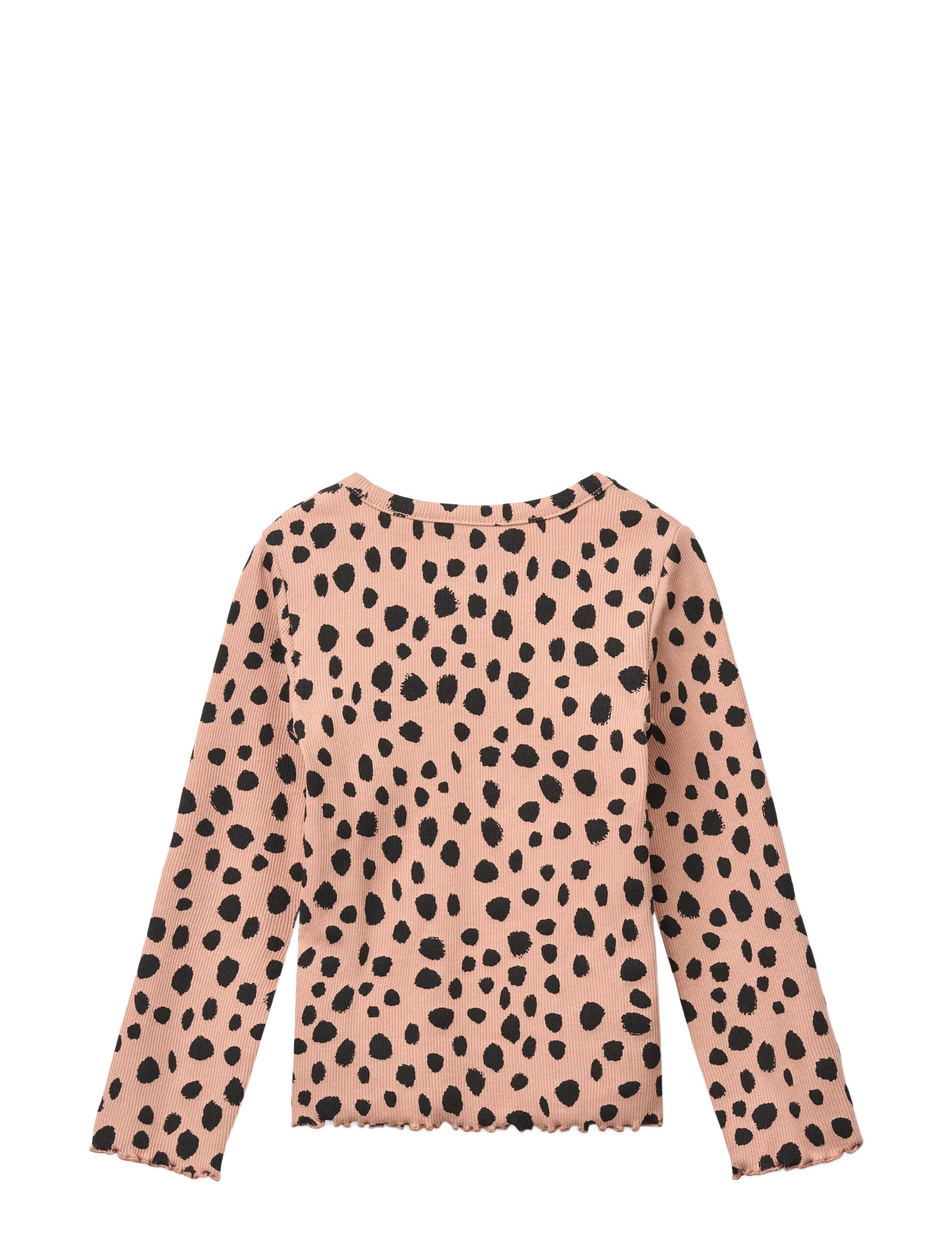 Liewood - Nieve Printed Longsleeve Rib T-shirt - pikkade varrukatega - leo spot / pale tuscany - 2