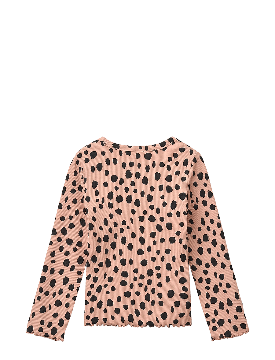 Liewood - Nieve Printed Longsleeve Rib T-shirt - pikkade varrukatega - leo spot / pale tuscany - 2