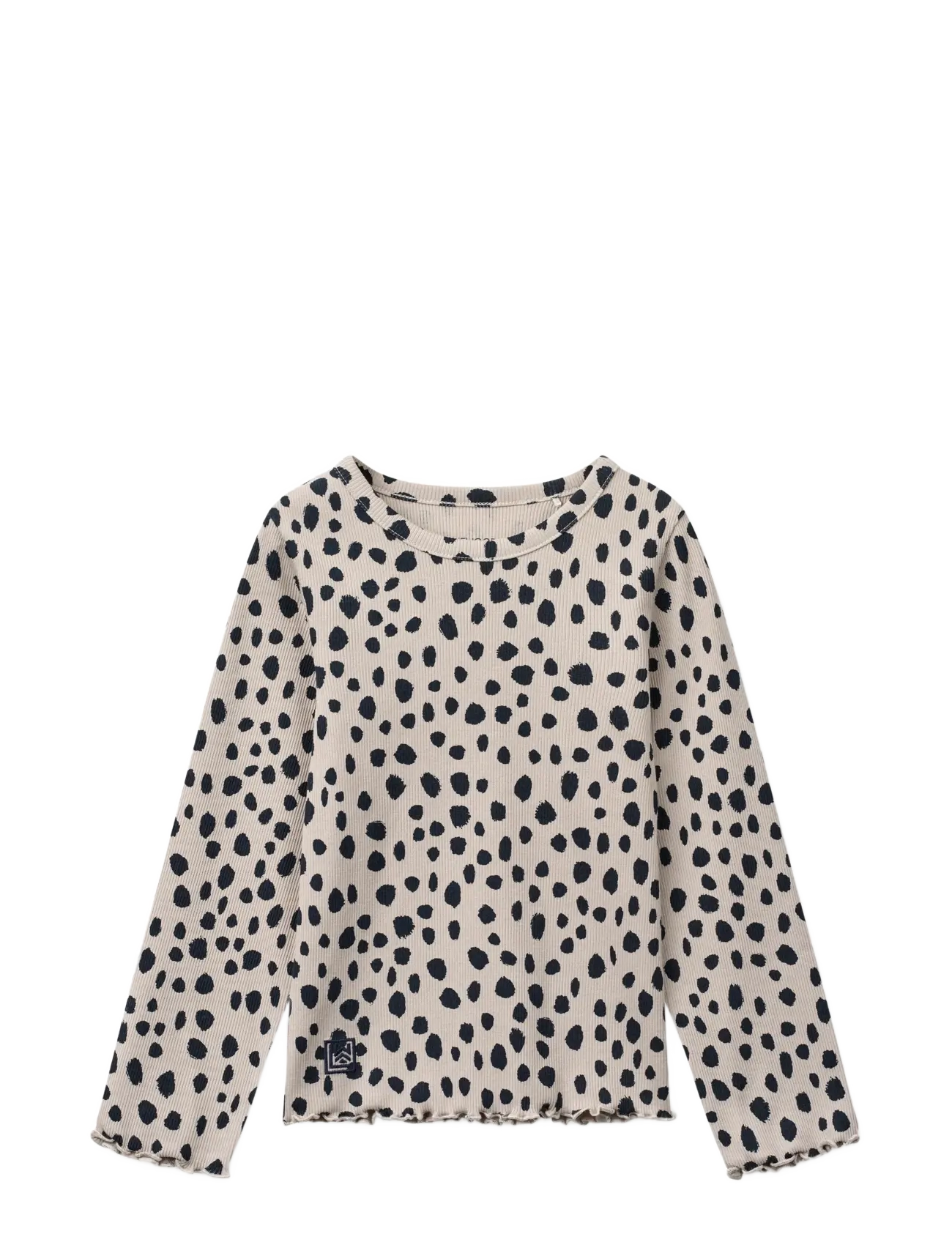 Liewood Nieve Printed Longsleeve Rib T-shirt - Topi un T-krekli - LEO SPOTS / MIST / multi