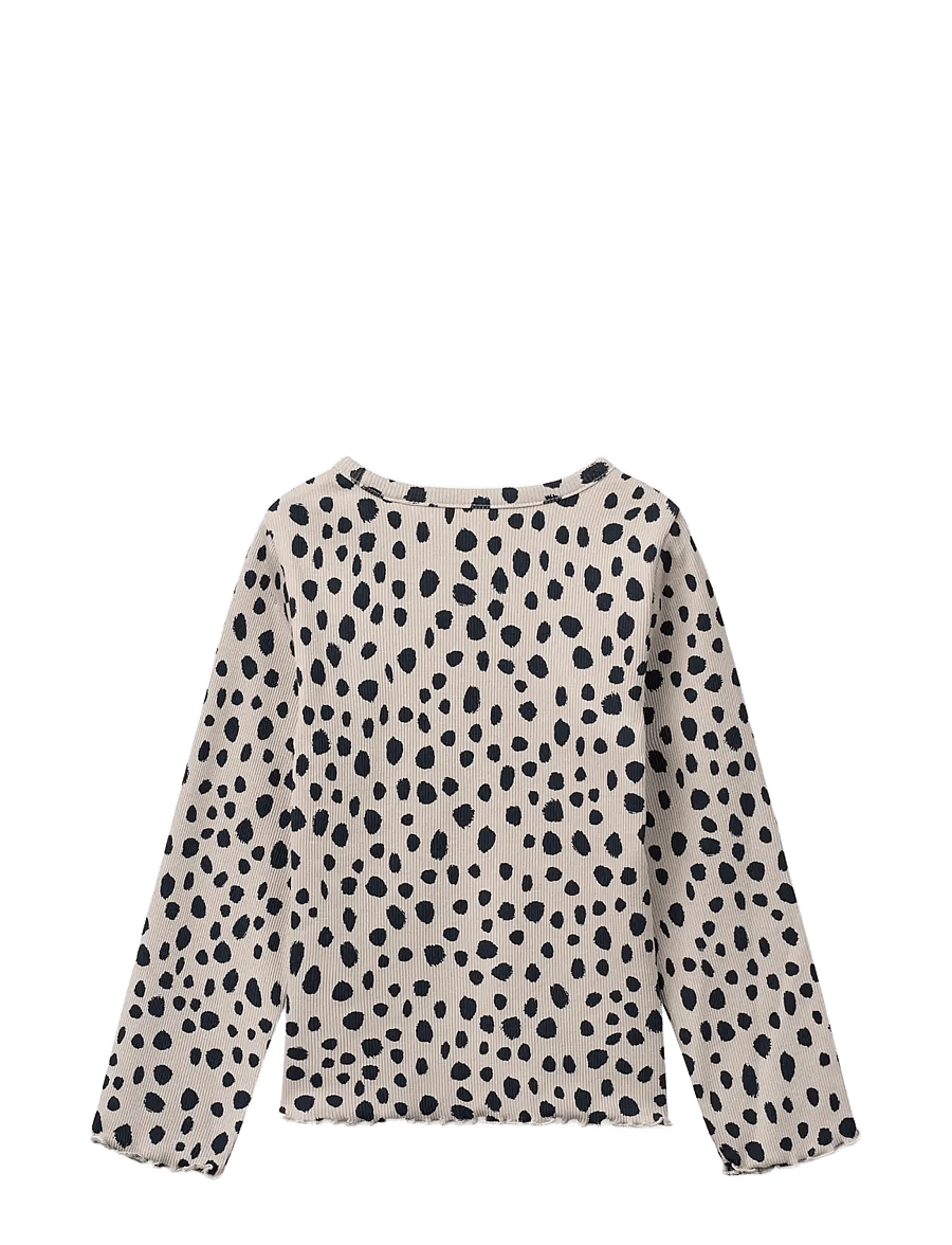Liewood - Nieve Printed Longsleeve Rib T-shirt - langærmede - leo spots / mist - 1