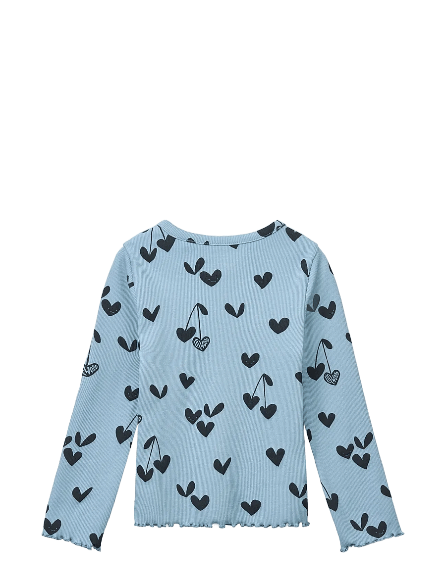 Liewood - Nieve Printed Longsleeve Rib T-shirt - pikkade varrukatega - sweethearts / beach blue - 2
