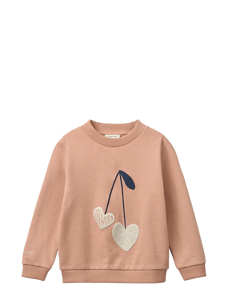 Liewood - Thora Placement Sweatshirt - sweatshirts - sweethearts / pale tuscany - 1