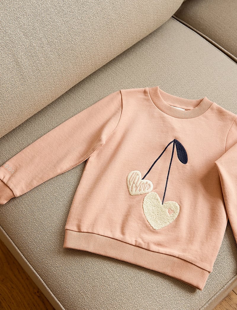 Liewood - Thora Placement Sweatshirt - sweatshirts - sweethearts / pale tuscany - 0