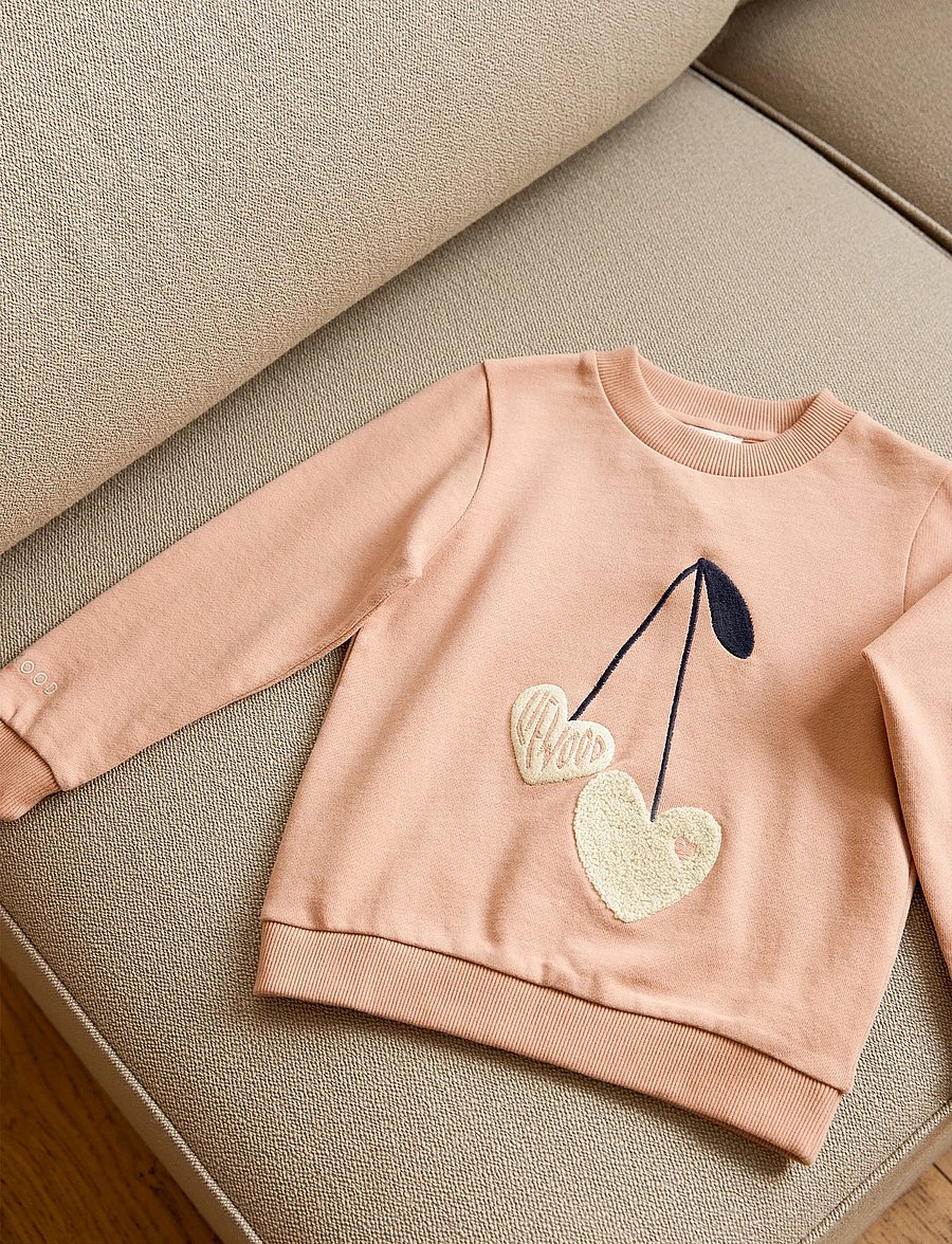 Liewood - Thora Placement Sweatshirt - medvilniniai megztiniai ir džemperiai su gobtuvu - sweethearts / pale tuscany - 0