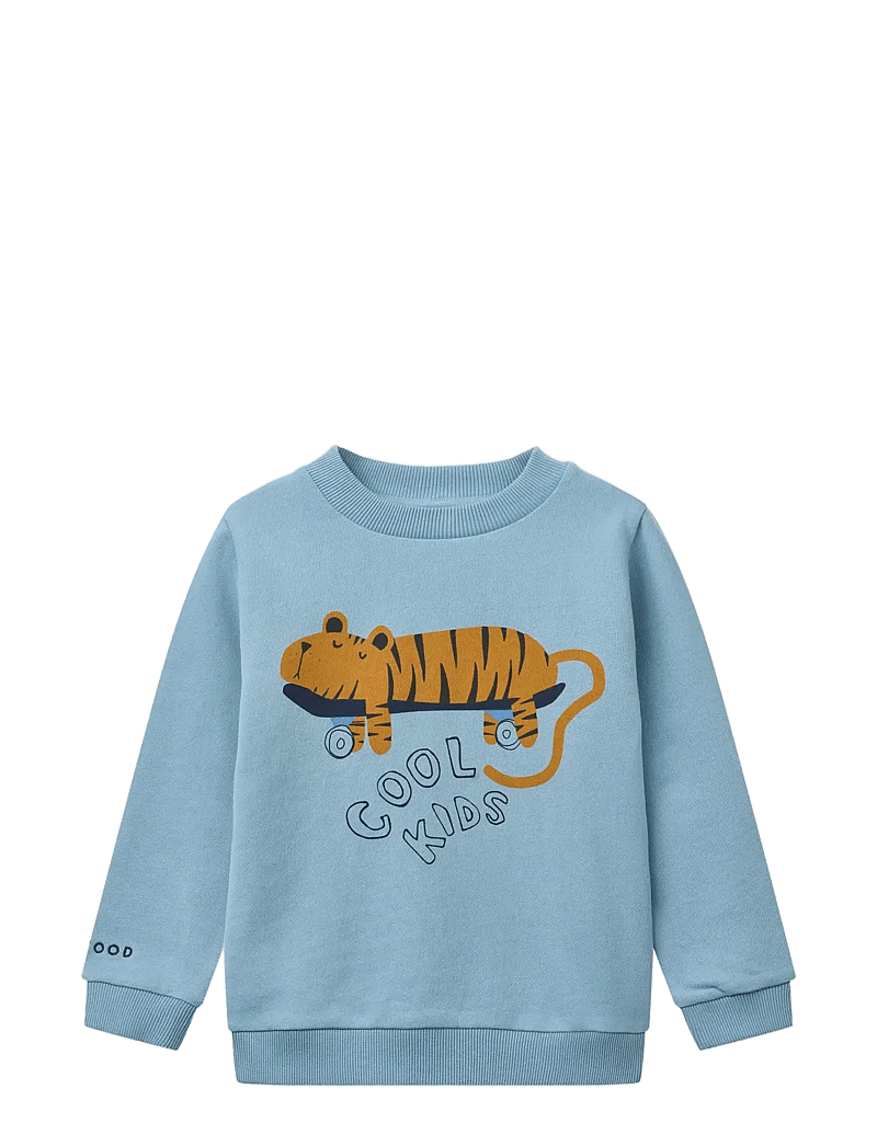 Liewood - Thora Placement Sweatshirt - sweatshirts - tiger / beach blue - 1
