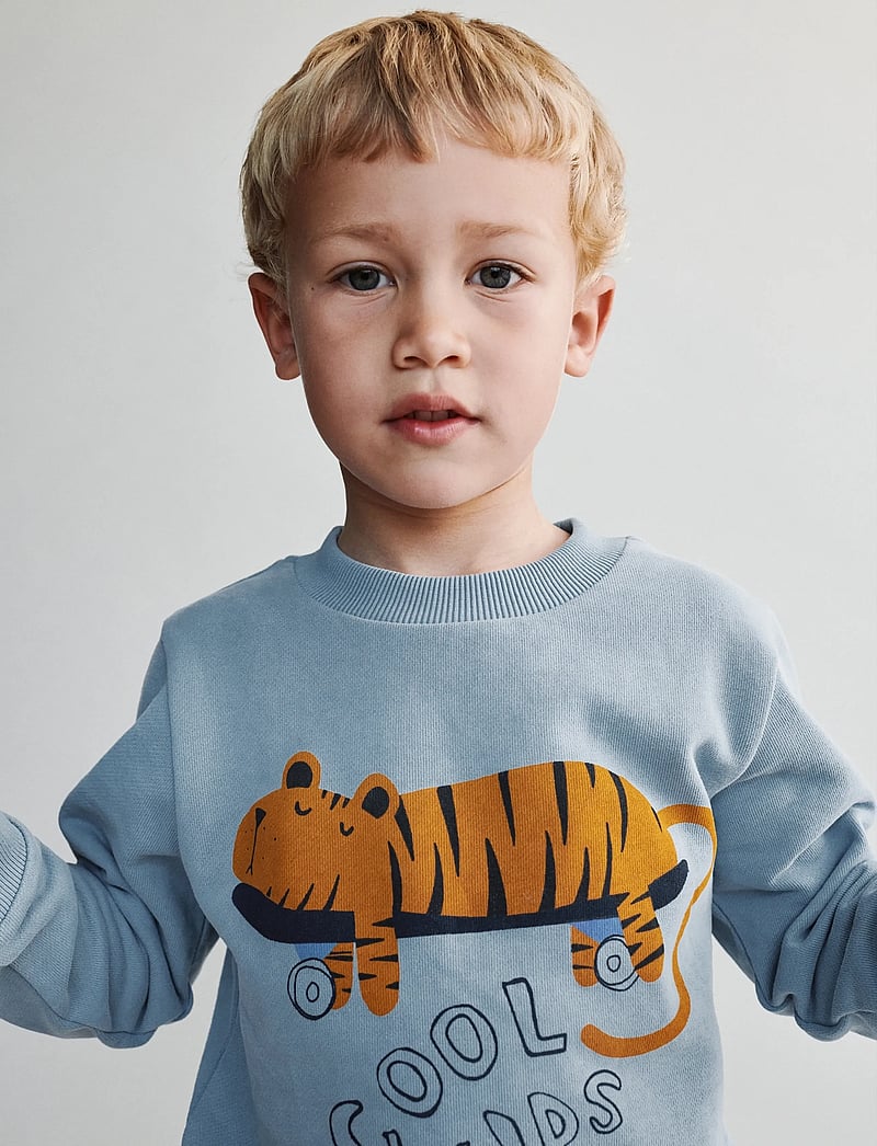 Liewood - Thora Placement Sweatshirt - sweatshirts - tiger / beach blue - 0