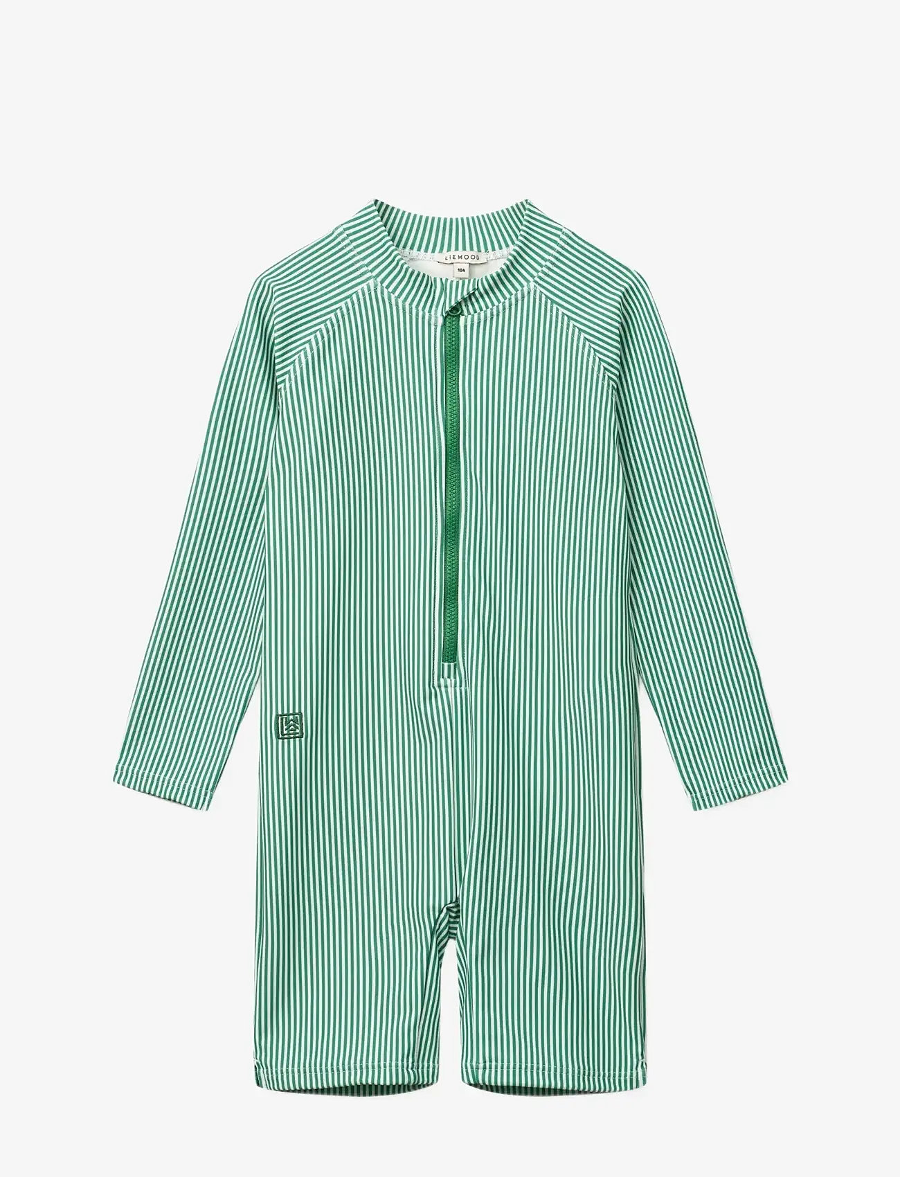 Liewood - Max Stripe LS Swim Jumpsuit - badedragter - bright garden / creme de la creme - 0