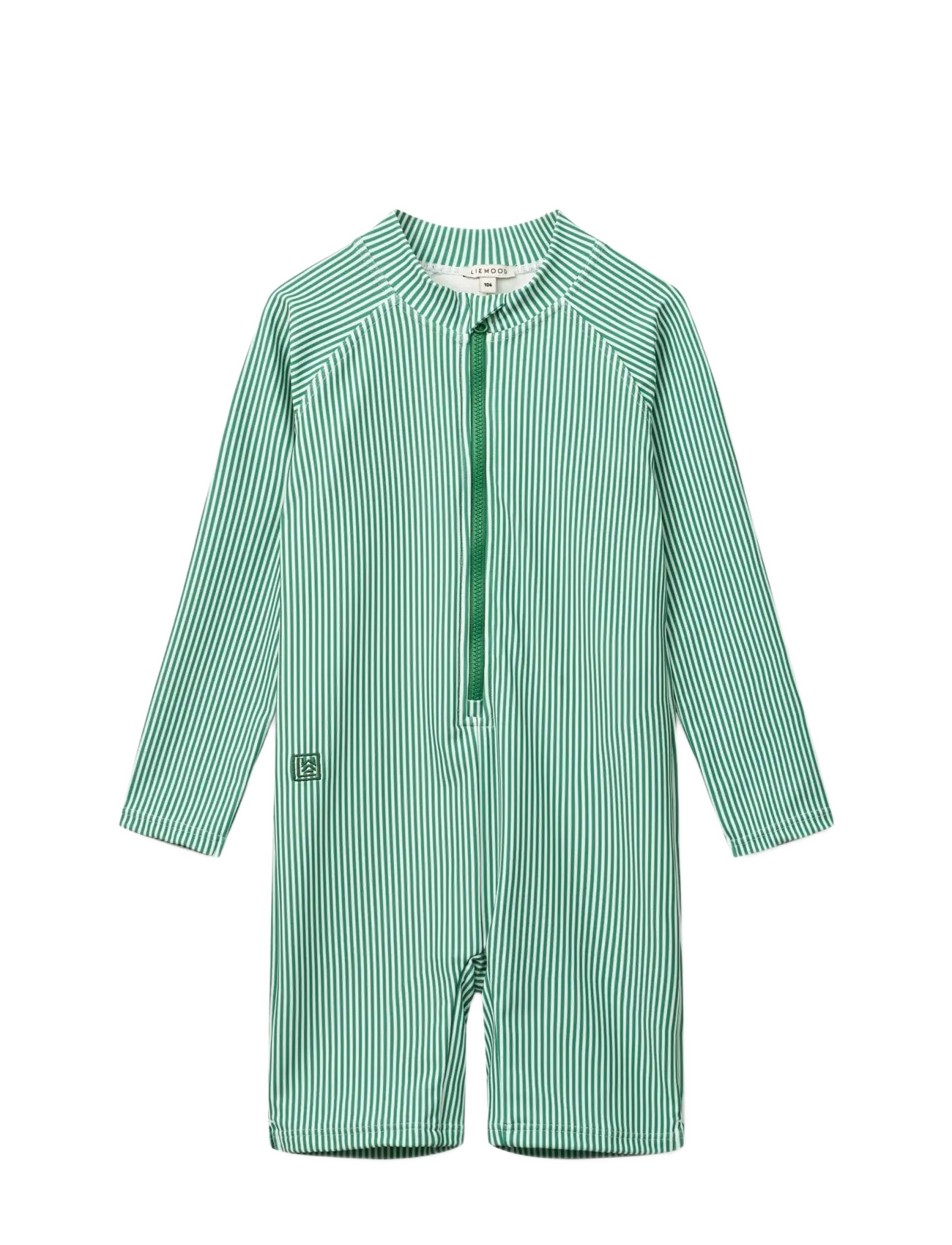 Liewood Max Stripe LS Swim Jumpsuit - Badetøj - BRIGHT GARDEN / CREME DE LA CREME / green