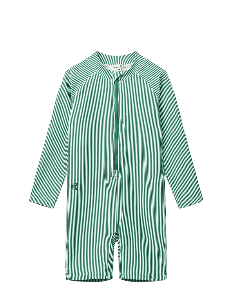 Liewood - Max Stripe LS Swim Jumpsuit - badedragter - bright garden / creme de la creme - 0