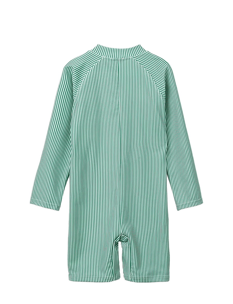 Liewood - Max Stripe LS Swim Jumpsuit - swimsuits - bright garden / creme de la creme - 1