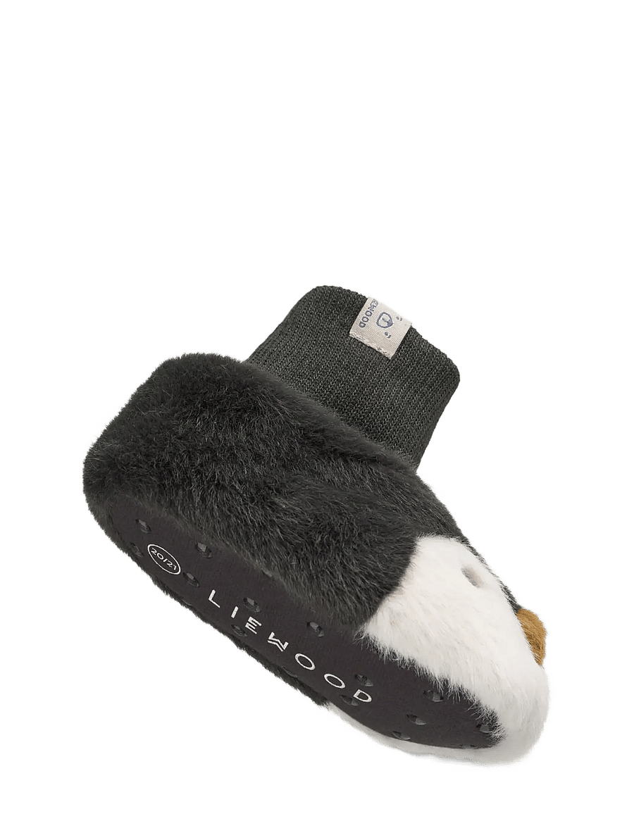 Liewood - Beth Penguin Plush Slippers - hausschuhe - sandy / dark grey - 1