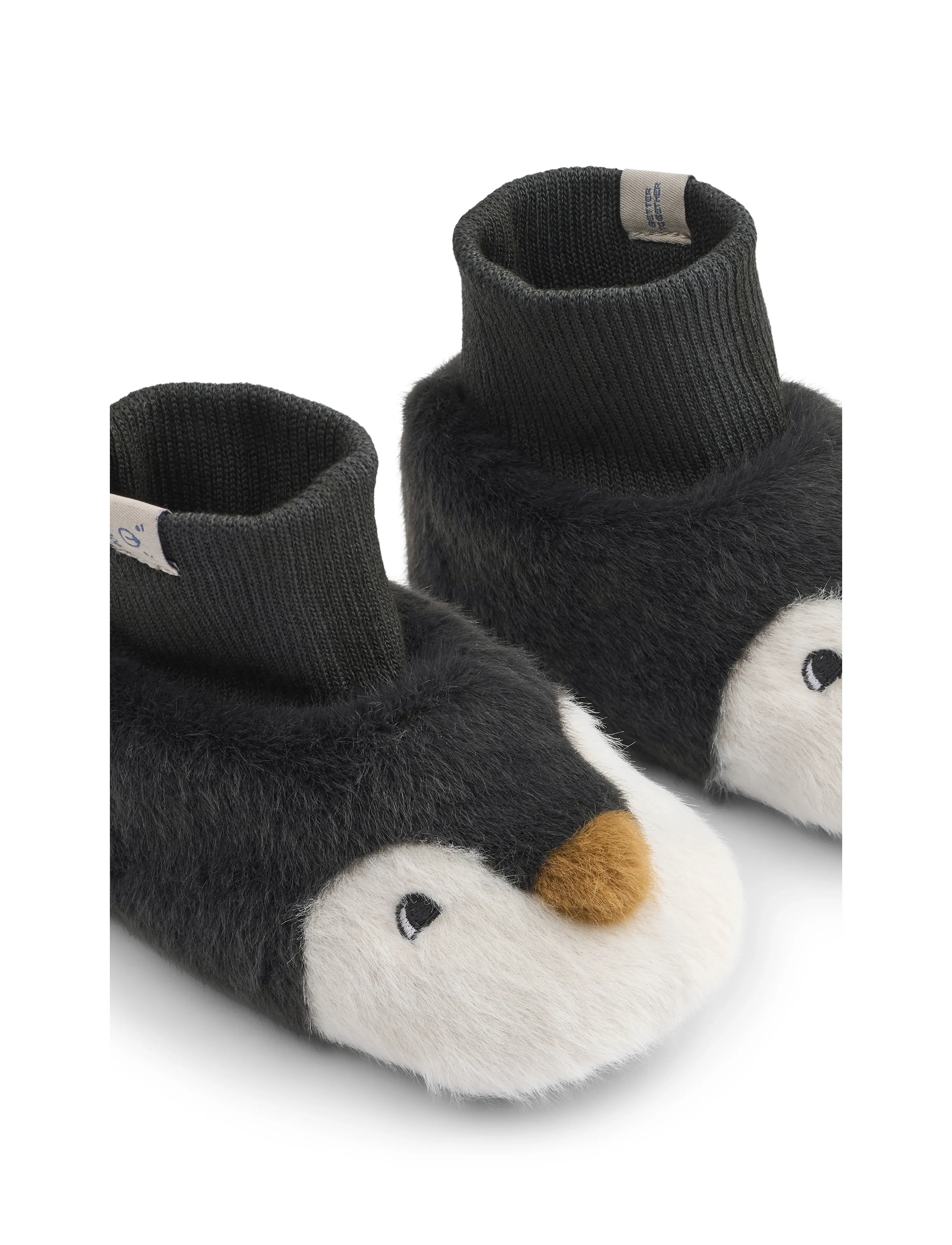 Liewood - Beth Penguin Plush Slippers - hausschuhe - sandy / dark grey - 3