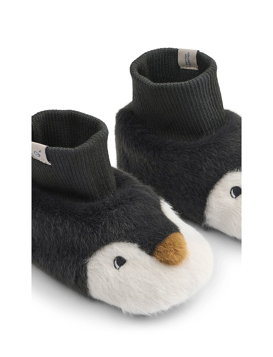 Liewood - Beth Penguin Plush Slippers - hausschuhe - sandy / dark grey - 3