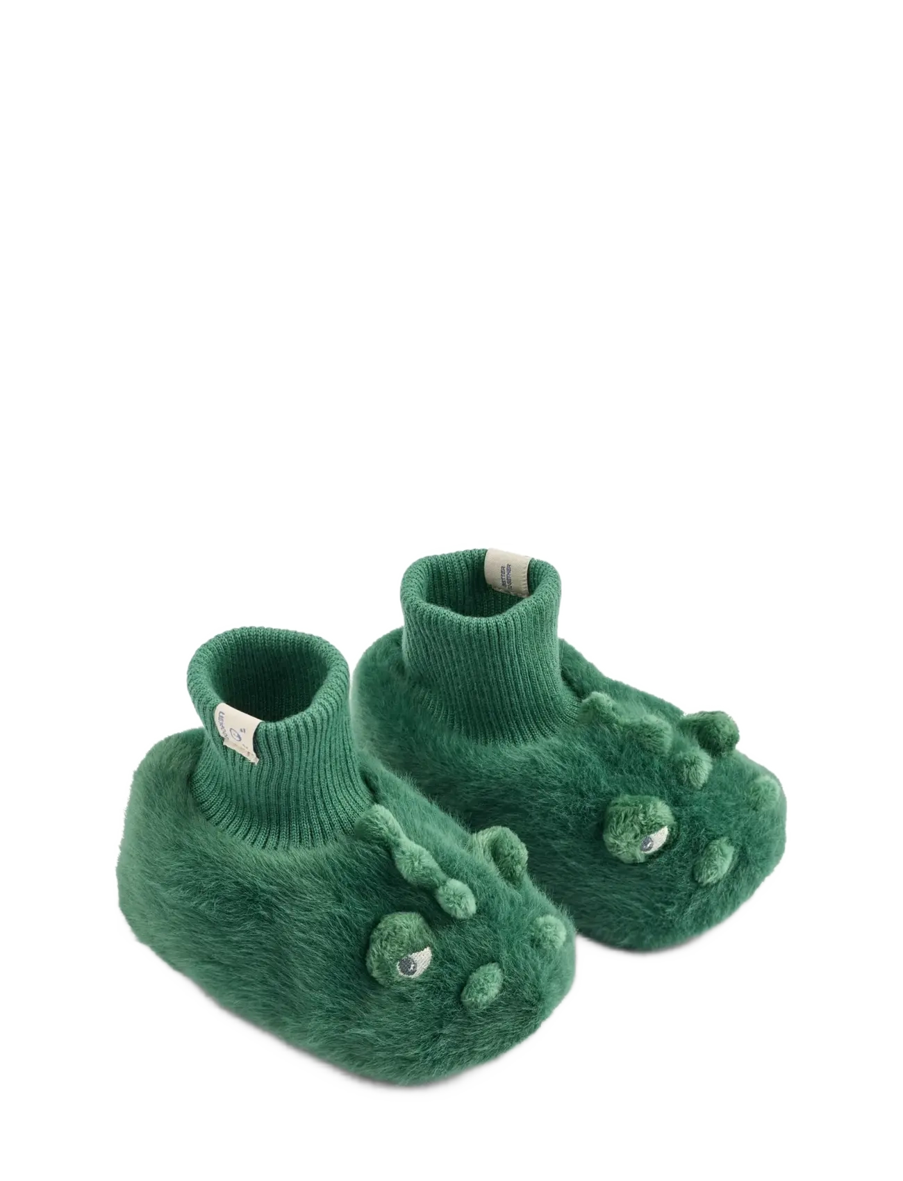 Beth Crocodile Plush Slippers - GARDEN GREEN