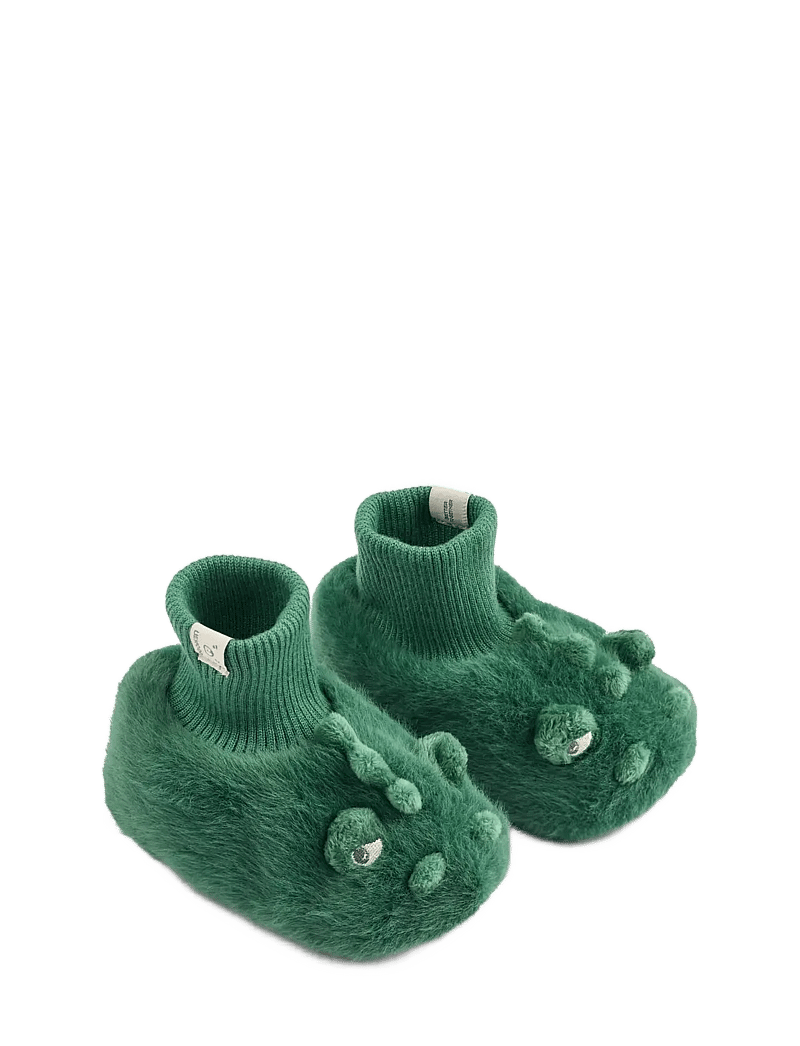 Liewood - Beth Crocodile Plush Slippers - inneskor - garden green - 0