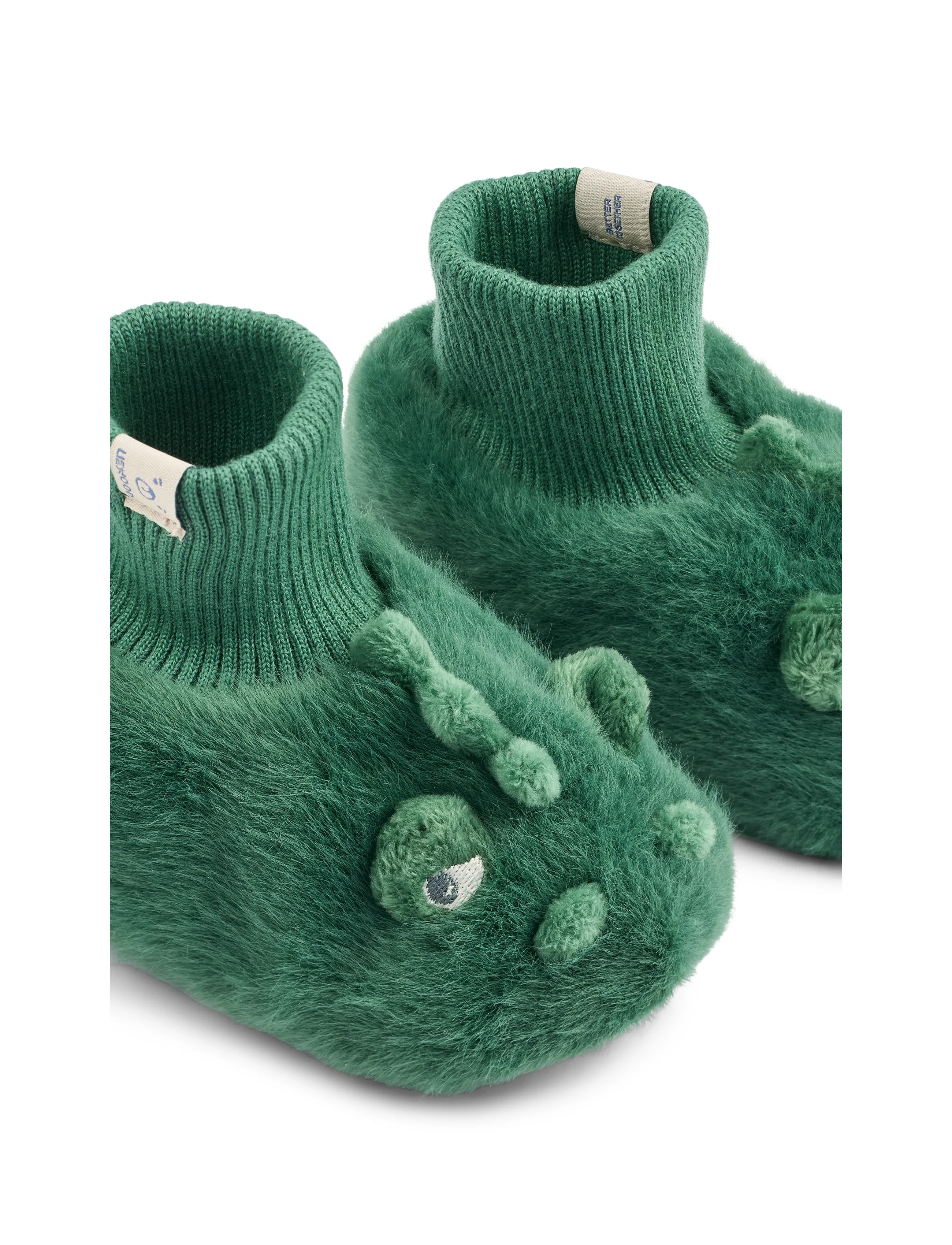 Liewood - Beth Crocodile Plush Slippers - hjemmesko - garden green - 3