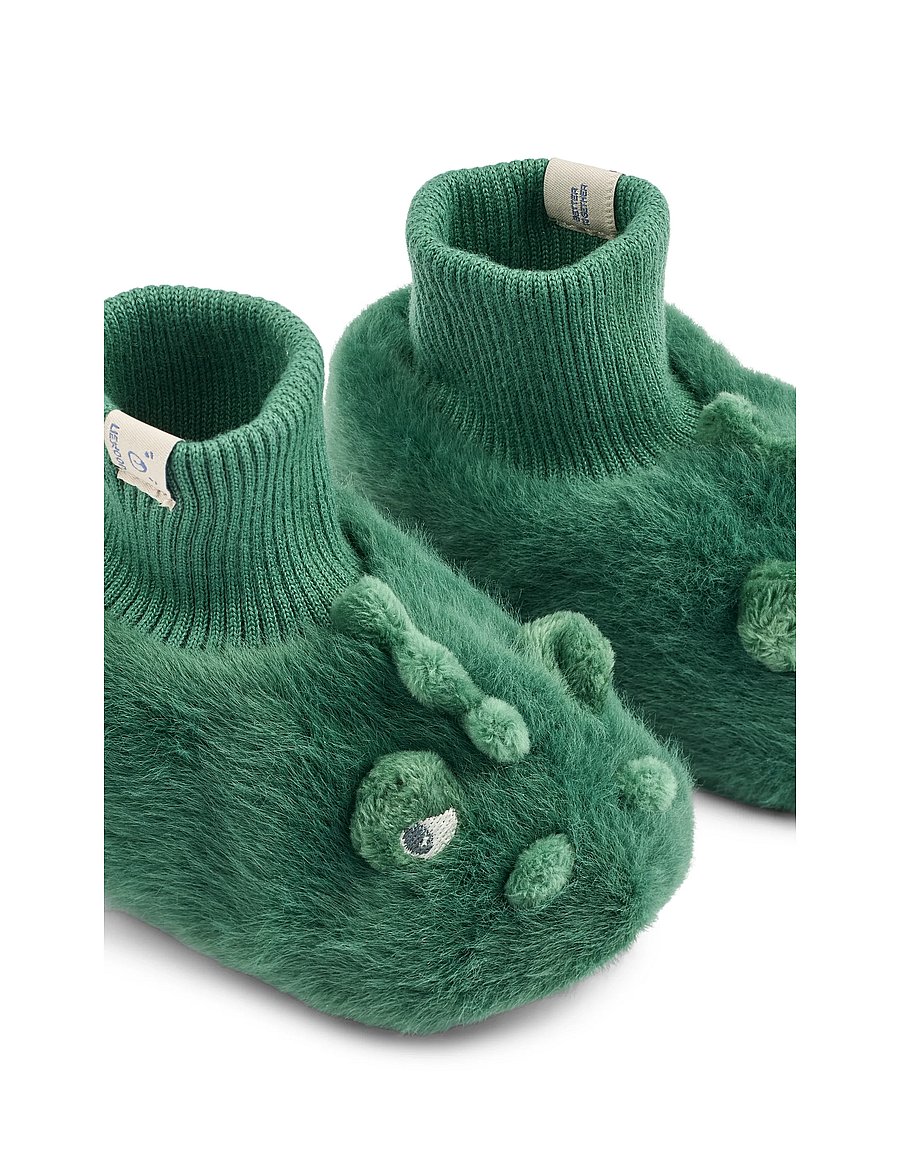 Liewood - Beth Crocodile Plush Slippers - hausschuhe - garden green - 3
