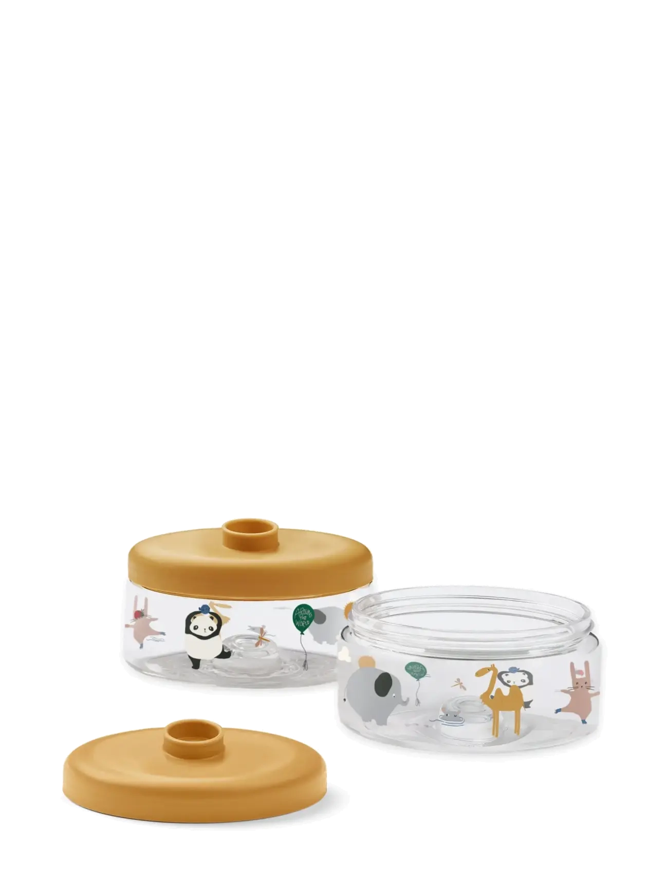 Liewood Dominique Baby Food Tritan Boxes 500 ml 2-Pack - Liewood - AROUND THE WORLD / SANDY / yellow