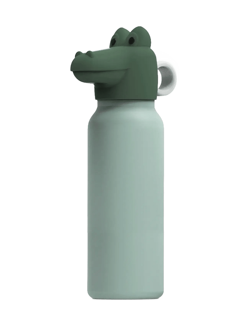Liewood - Falk Water Bottle w Crocodile Lid 350 ml - vattenflaskor - peppermint / garden green - 0