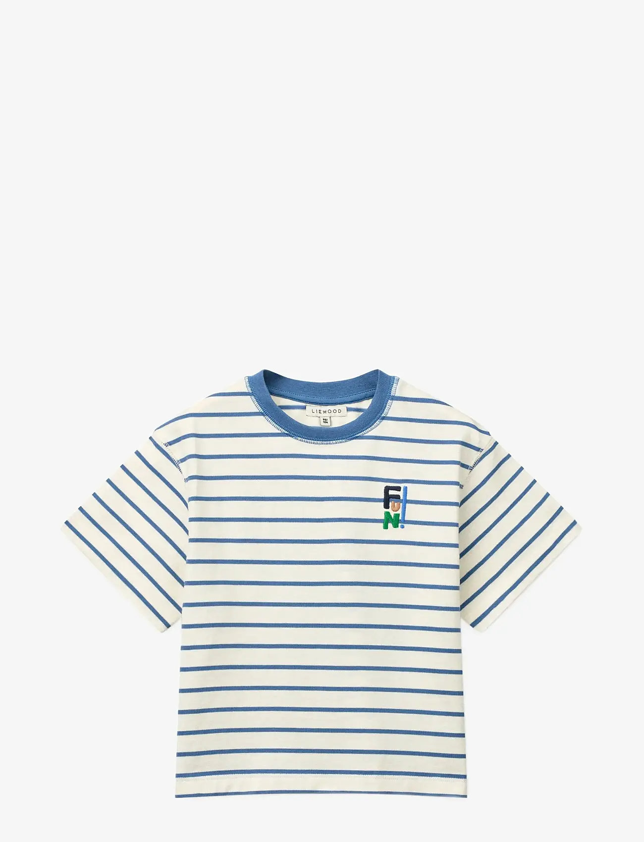 Liewood - Tyler Stripe SS T-shirt - kortärmade t-shirts - riverside / creme de la creme - 0