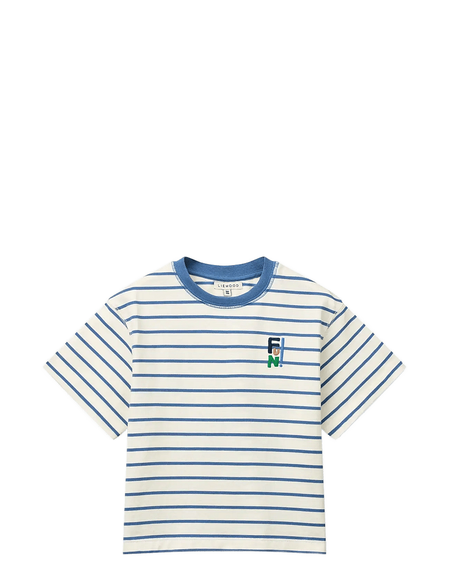 Liewood - Tyler Stripe SS T-shirt - t-shirts - riverside / creme de la creme - 0