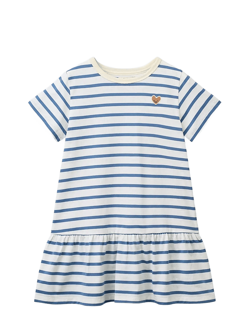 Liewood - Madden Stripe Dress - lühikeste varrukatega beebi kleidid - riverside / creme de la creme - 0