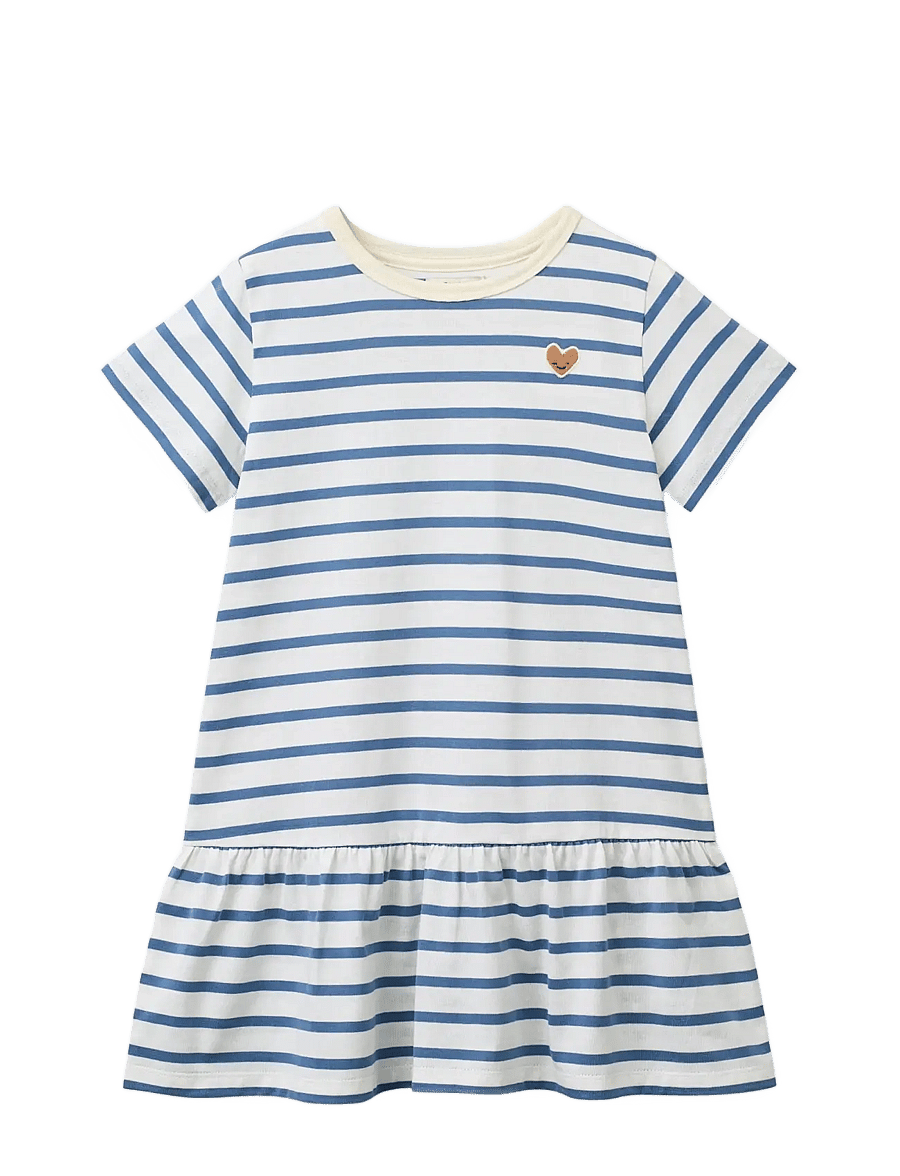 Liewood - Madden Stripe Dress - kurzärmelige babykleider - riverside / creme de la creme - 0