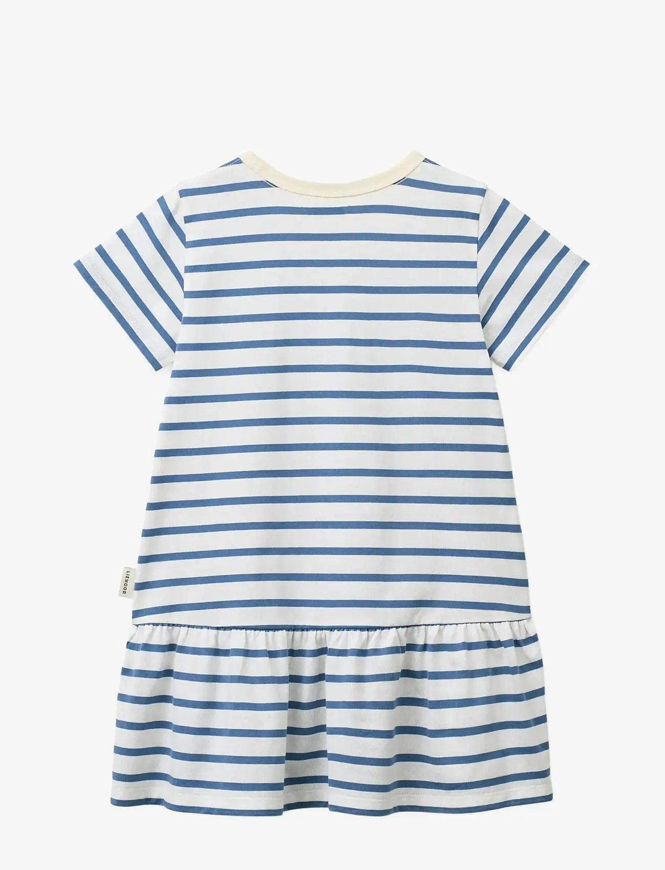 Liewood - Madden Stripe Dress - kurzärmelige babykleider - riverside / creme de la creme - 1