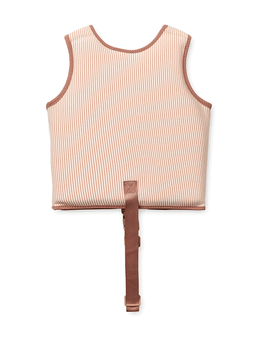 Liewood - Dove Seersucker Swim Vest - y/d stripe pale tuscany / creme de la creme - 2