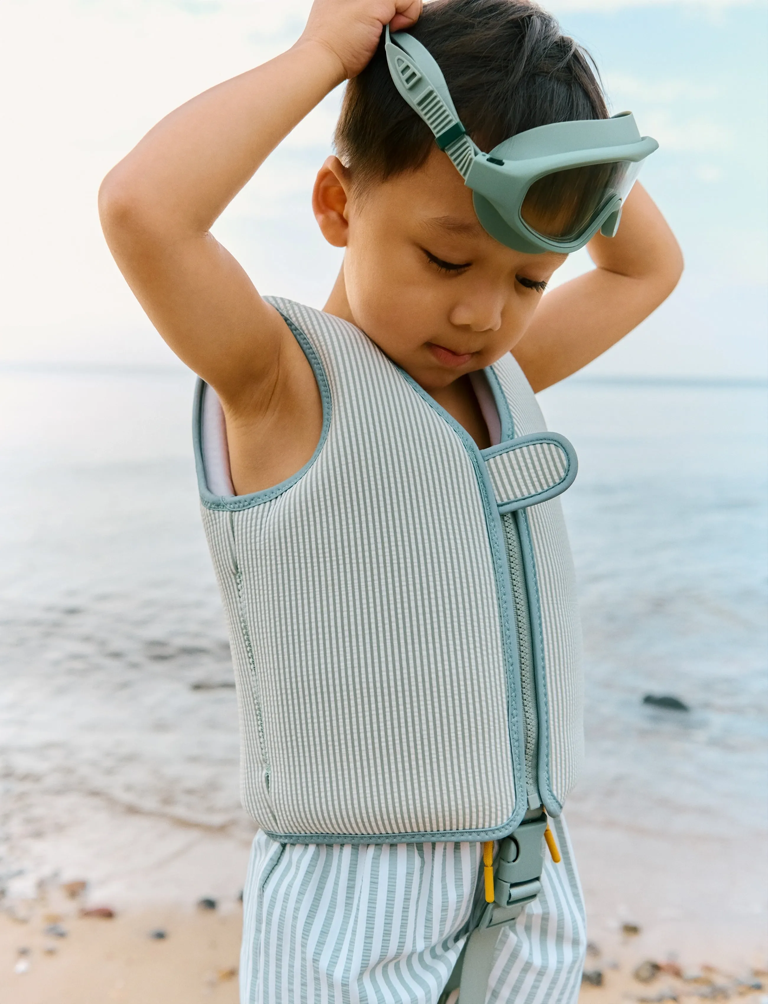 Liewood - Dove Seersucker Swim Vest - peppermint / sandy - 3