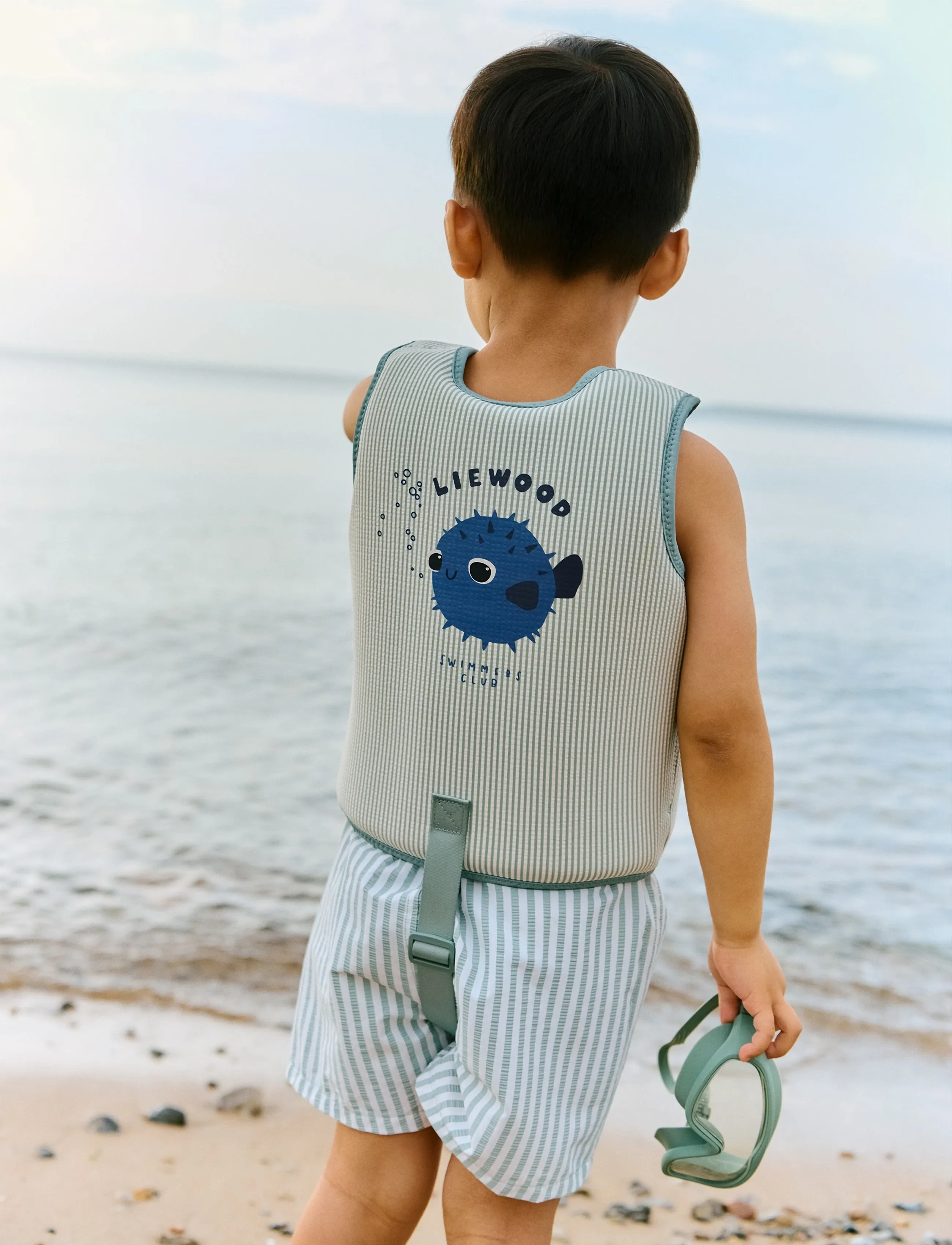 Liewood - Dove Seersucker Swim Vest - peppermint / sandy - 4