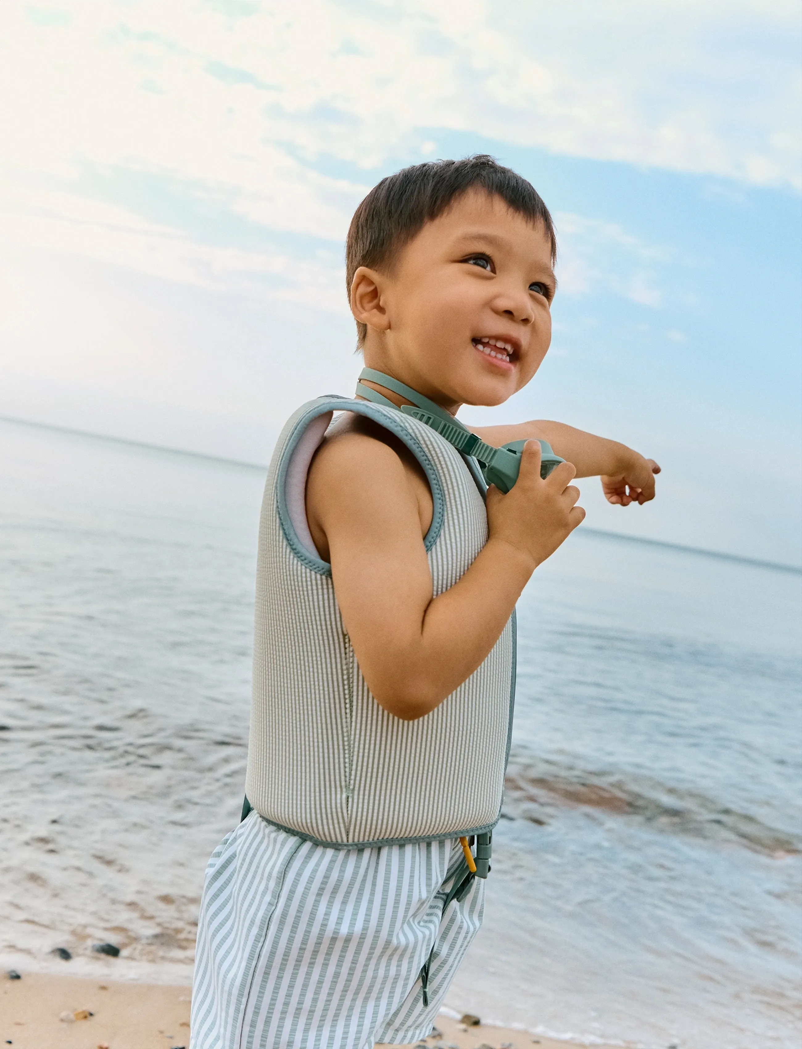 Liewood - Dove Seersucker Swim Vest - peppermint / sandy - 5