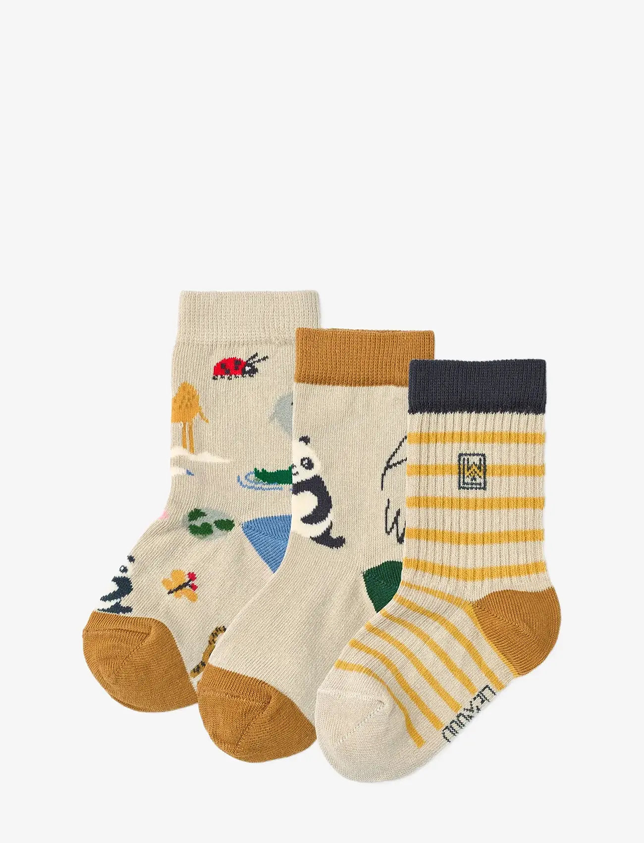 Liewood - Silas Socks 3-Pack - strümpfe - around the world / sandy - 1
