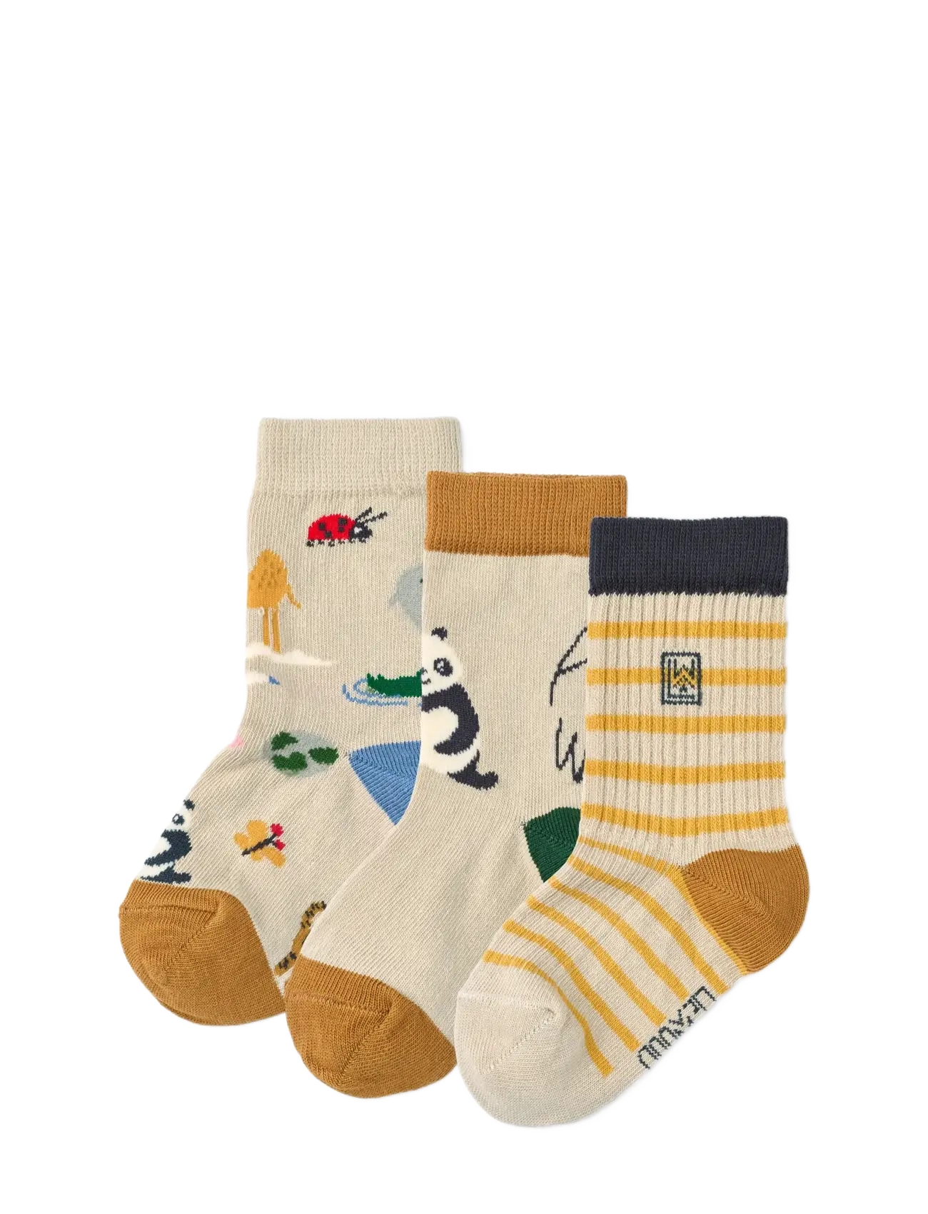 Liewood Silas Socks 3-Pack - Strømper & Strømpebukser - AROUND THE WORLD / SANDY / multi