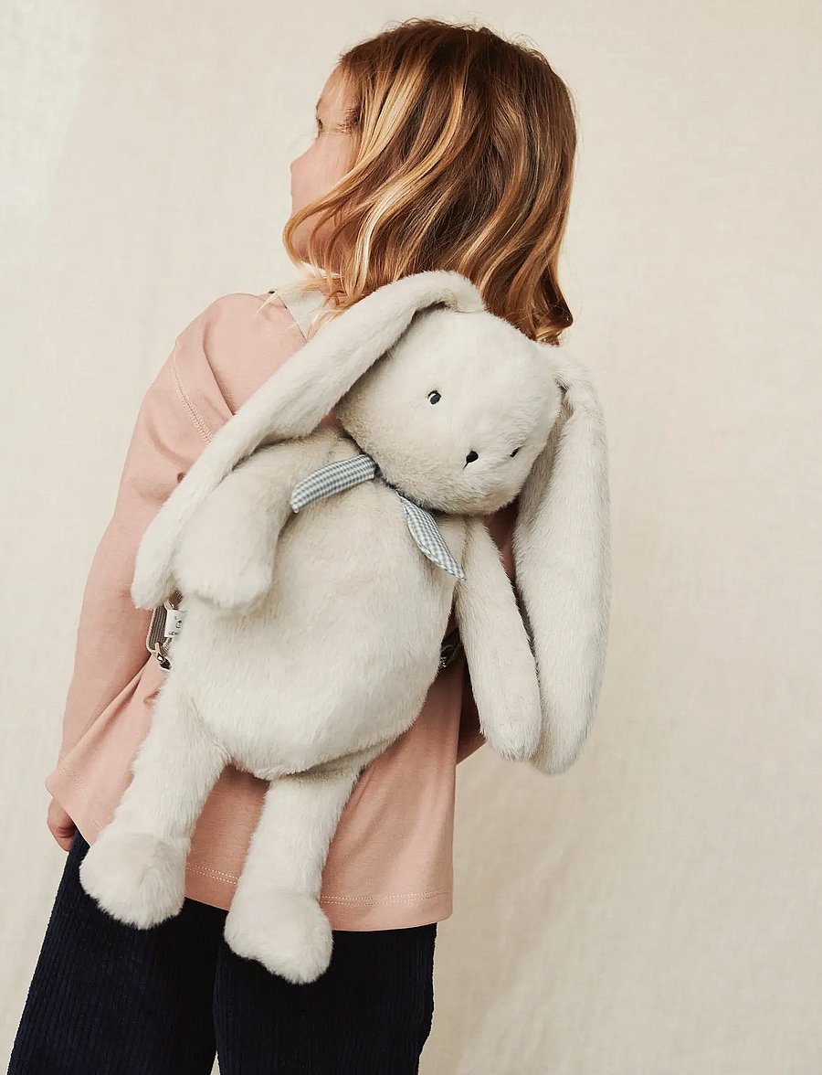 Liewood - Dayana Plush Rabbit Backpack - rucksäcke - mist - 0